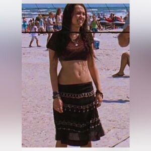 Black Boho Sequined Skirt Miley Cyrus inspired